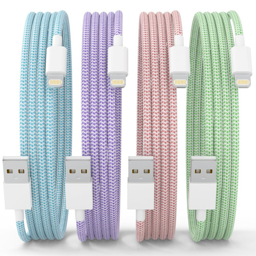 Iphone charger cable 4pack - charger, 6ft